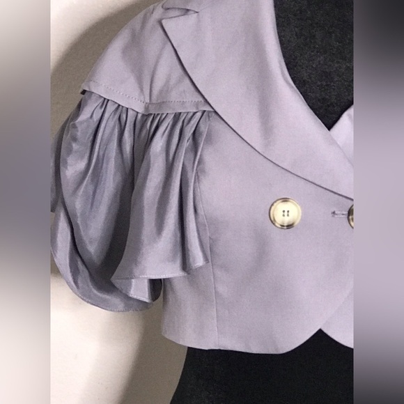🌞Bebe Short Silk Sleeve Gray Jacket Top 4 - Picture 8 of 15